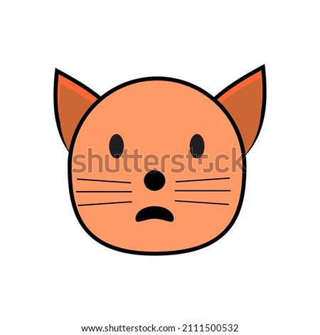 orange cat head simple design. color style