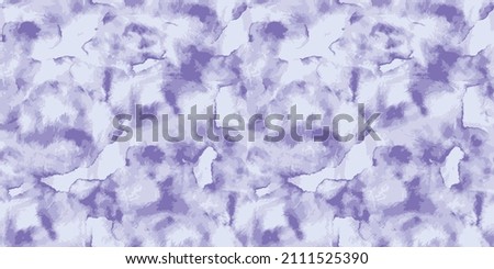 Vector Tie Dye Seamless Pattern. Ethnic Abstract. Flowers Bohemian Ornament. Blue Texture. Borders. Abstract Background. Violet Tie Dye Rug. Watercolor Mottled Bleach Dye. Royalty-Free Stock Photo #2111525390