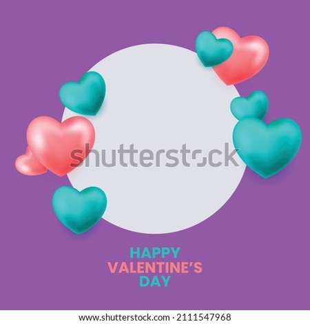 Valentines day cute pink and green hearts background