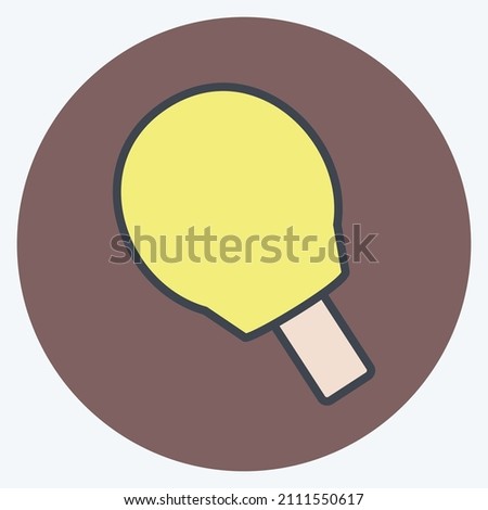 Table Tennis Icon in trendy color mate style isolated on soft blue background