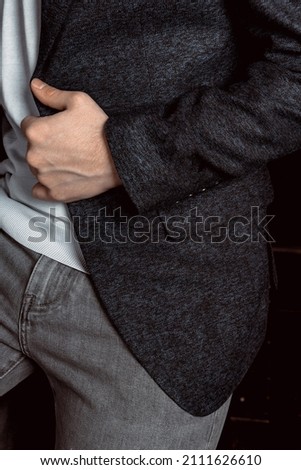 A man in a gray suit. Business style. Business photography.