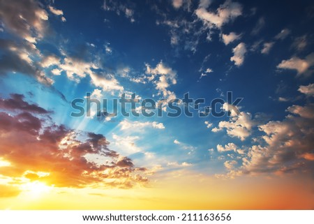 Beautiful cloudscape, sunrise shot