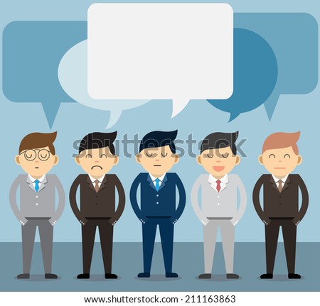 People Chatting. Vector illustration of a communication concept, relating to feedback, reviews and discussion.  