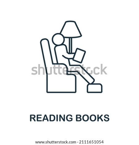 Reading Books icon. Line element from home rest collection. Linear Reading Books icon sign for web design, infographics and more.