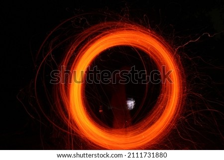 Beautiful Light Painting Photography nigh time Royalty-Free Stock Photo #2111731880