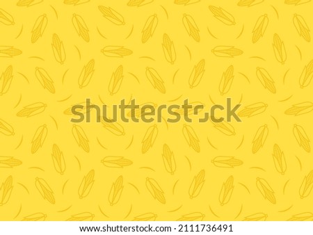 Corn icon. Corn doodle pattern wallpaper. Corn on yellow background. Royalty-Free Stock Photo #2111736491