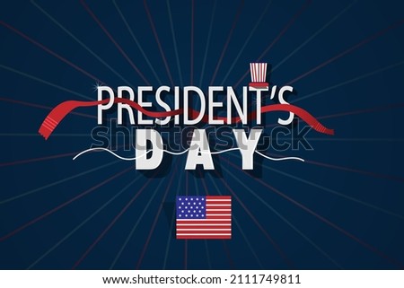 Presidents Day greeting card, , banner, poster with American flag. vector illustration