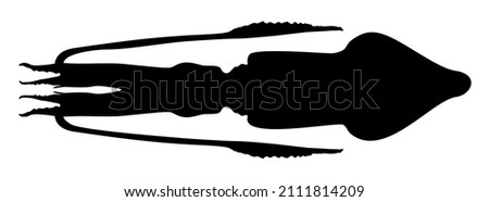 silhouette of an animal squid  vector illustration