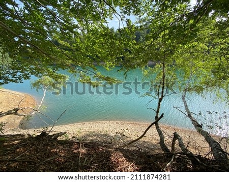 Artificial reservoir Lake Lokve or Artificial accumulation Lokvarsko Lake - Gorski kotar, Croatia
