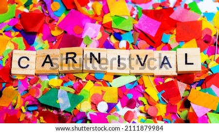 Carnival alphabet letter on confetti background