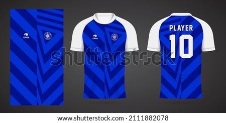 blue sports shirt jersey design template