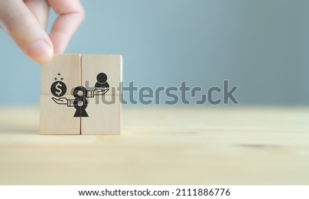 Increase average order value (AOV) concept. Strategy to get more money per oder. Order minimum, free shipping, bundle, upsell, cross sell, crm. Hand put wooden cubes with increase sales per order icon Royalty-Free Stock Photo #2111886776