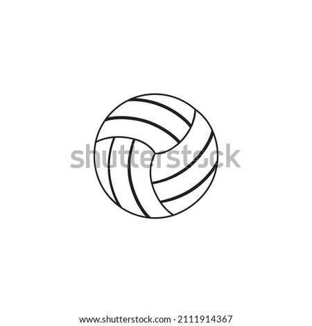 Graphic flat volley ball icon for your design and website