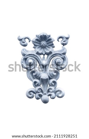 Elements of architectural decorations of building isolated on white background. Vertical image. Royalty-Free Stock Photo #2111928251
