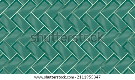 Blue ceramic tile background. Old vintage ceramic tiles in blue to decorate the kitchen or bathroom  Royalty-Free Stock Photo #2111955347