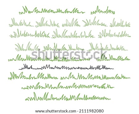 Abstract meadow line with grass. Continuous one line drawing. Nature vector illustration