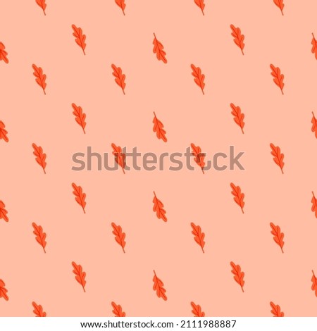 Oak leaf seamless pattern. Plant background. Repeated texture in doodle style for fabric, wrapping paper, wallpaper, tissue. Vector illustration.