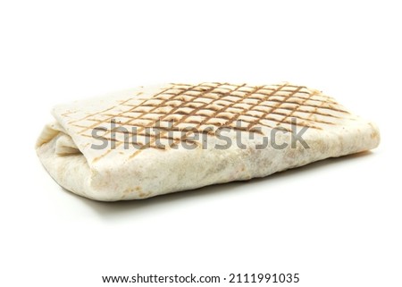 French Tacos sandwich on white background