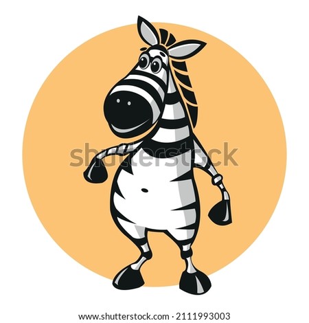 vector illustration of dancing cheerful zebra