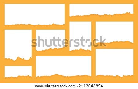 Set of torn ripped paper sheets texture Royalty-Free Stock Photo #2112048854