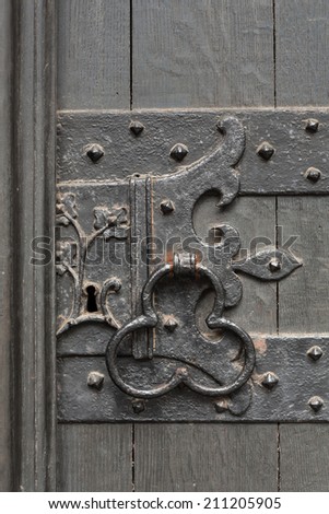 old wooden door close up