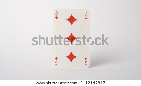A single poker card. Photographed on a white background in a form that can be used in various application screens and design studies.