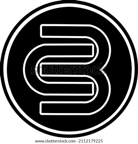 cb letter logo illustration, black background.
