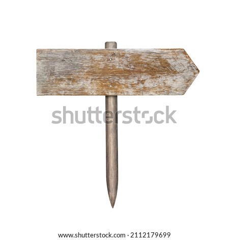 Wood old planks sign, Wooden sign isolated on white  background  with clipping path include for design usage purpose.