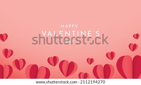 Heart Vector Happy Valentine's Day Abstract Art Background with soft red pastel Love Shape Icon clip art