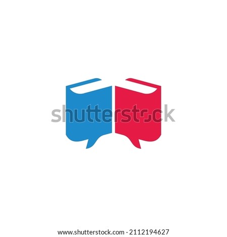 colorful books education talks happy design logo vector