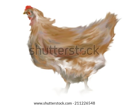 Hen speed sketch-isolated on white-illustration