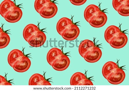 tomato seamless pattern background with red juicy vegetables.