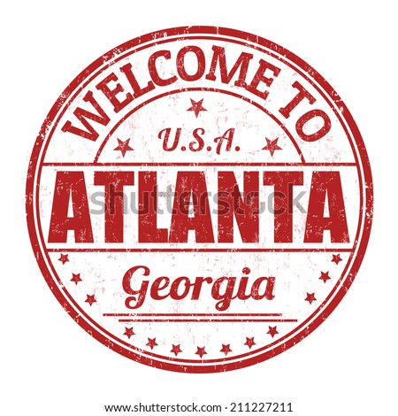Welcome to Atlanta grunge rubber stamp on white background, vector illustration