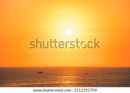 Scenic orange sunset sky background. digital lens flare. Background cloud summer. Cloud summer. Sky cloud clear. Natural sky beautiful yellow and white texture background. Cinematic