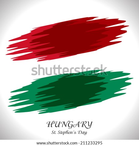   Illustration of Hungary Flag for St. Stephen's Day celebrated by Hungarians in Hungary