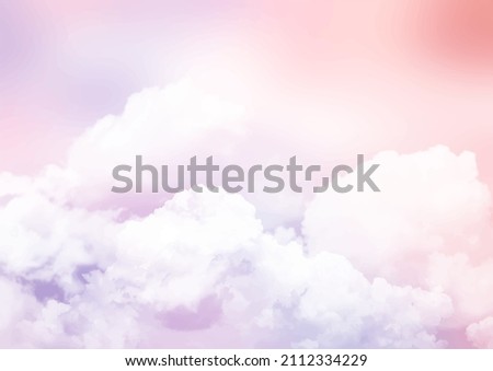 Abstract sky background with sugar cotton pink clouds design Royalty-Free Stock Photo #2112334229