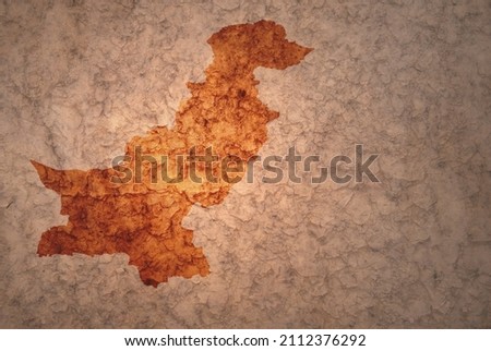 map of pakistan on a old ancient vintage crack paper background Royalty-Free Stock Photo #2112376292