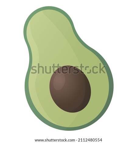 Cut avocado. Isolated on white background