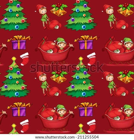 Illustration of a christmas wrapping paper