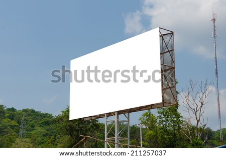 Blank billboard ready for new advertisement in rural.