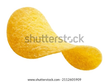 Delicious potato chip, isolated on white background Royalty-Free Stock Photo #2112605909