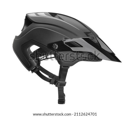 mountain bike helmet path isolated on white Royalty-Free Stock Photo #2112624701