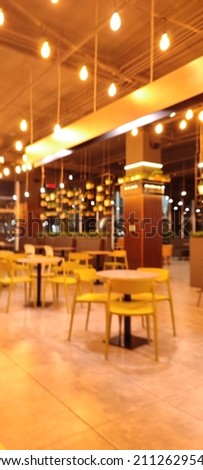 soft focus shot of cafe interior blurred background