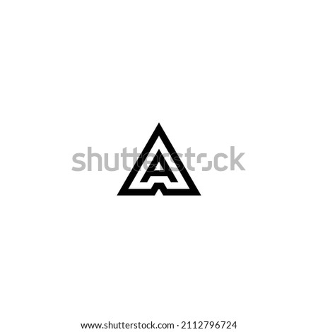 Letter A triangle logo design vector