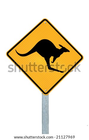 A kangaroo warning sign Australia