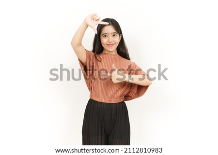 Make Frame With Hands Of Beautiful Asian Woman Isolated On White Background
