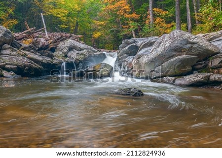 Small cascade on Vernooy kill just downstream from Vernooy Kill Falls. Vernooy Kill State Forest. New York. USA Royalty-Free Stock Photo #2112824936