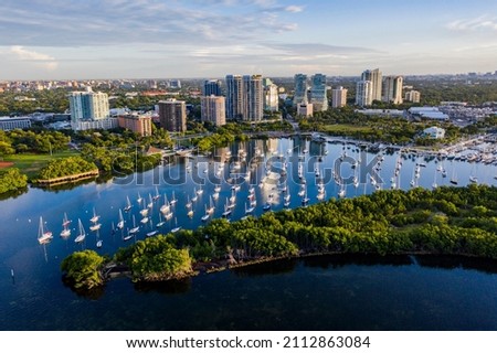 Coconut Grove Miami Marina Cityscape Royalty-Free Stock Photo #2112863084