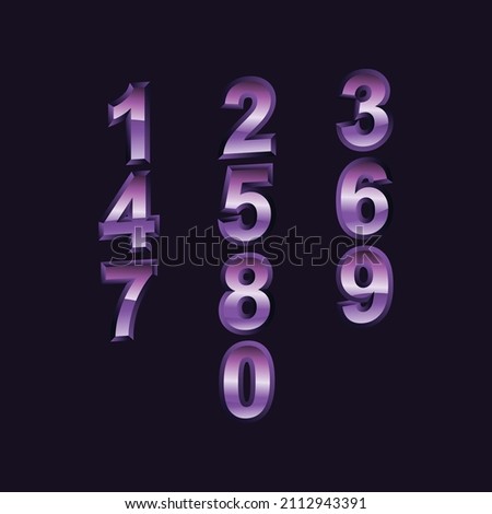 a set of numbers one to ten in retro style