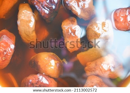 Dried fruits compote. compote with dried fruits from apples and pears close-up